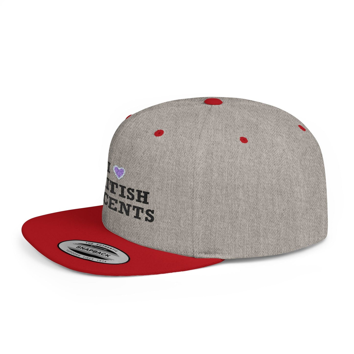 I Love British Accents - Flat Bill Snapback Printify