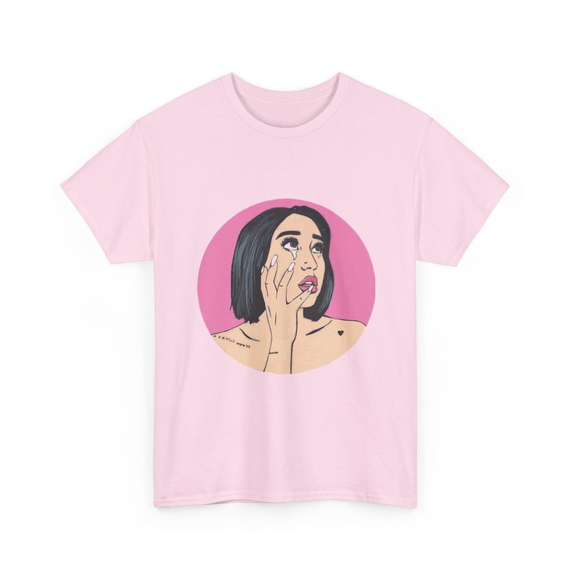 Pop-Art Crying Girl Unisex Heavy Cotton Tee - snazzymerch