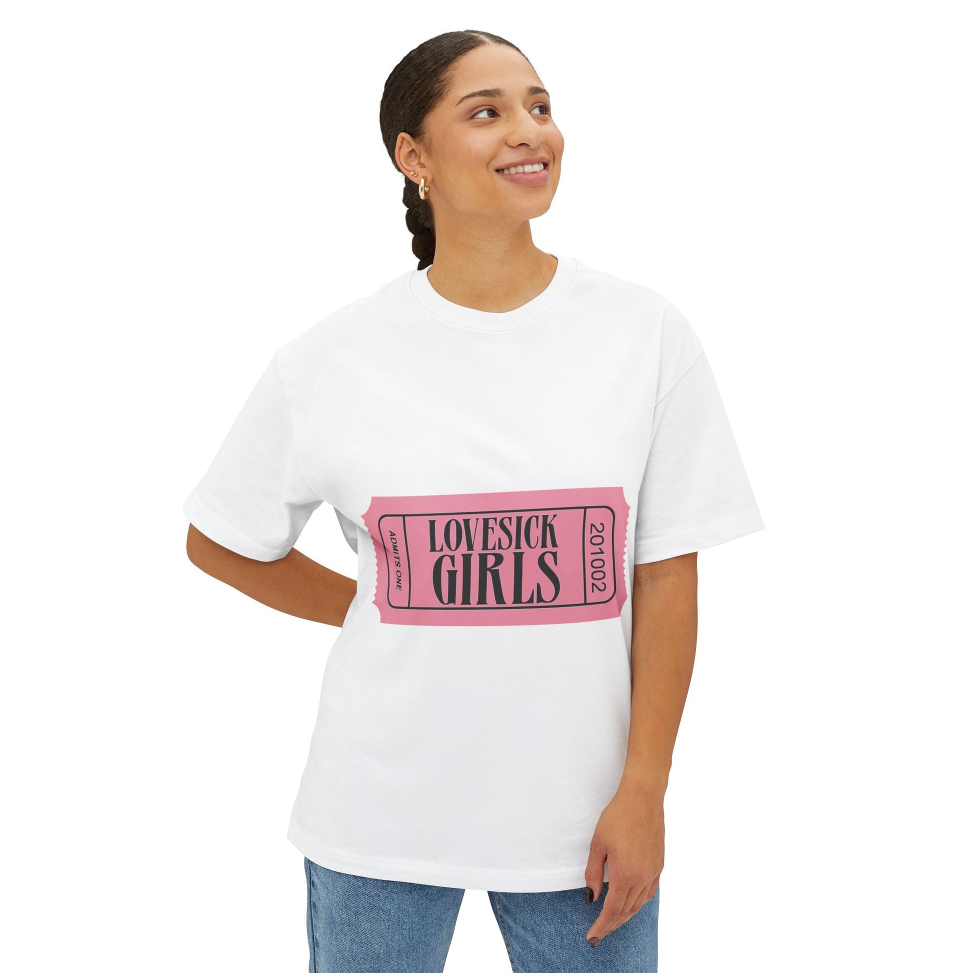Lovesick Girls Ticket – Oversized Boxy Tee Printify
