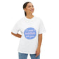Blue Quote Circle Unisex Oversized Boxy Tee - snazzymerch