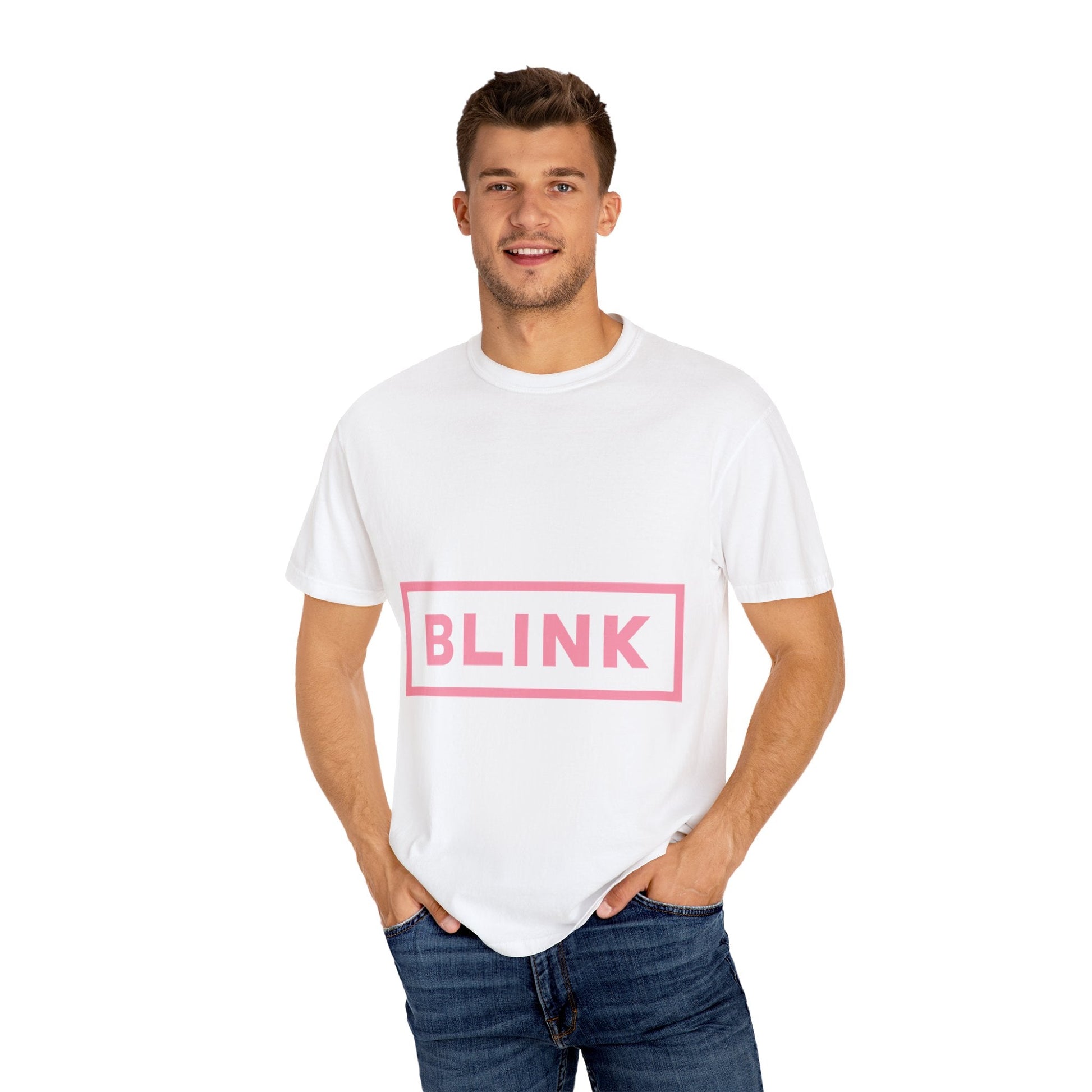 Minimal BLINK Logo – Dyed T-shirt Printify