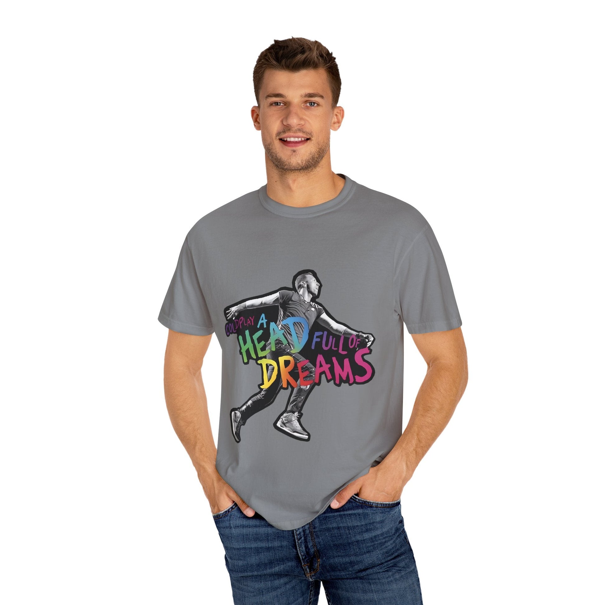 Unisex Garment-Dyed T-Shirt Inspired by Coldplay A Head Full of Dreams Chris Printify