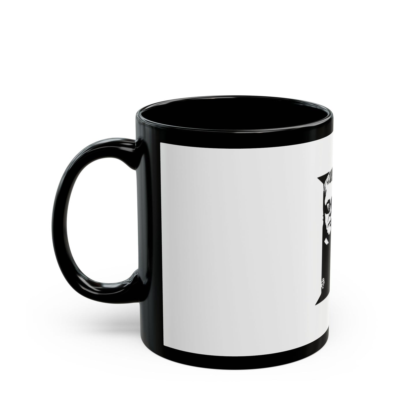 Black & White Portrait Black Mug (11oz, 15oz) - snazzymerch