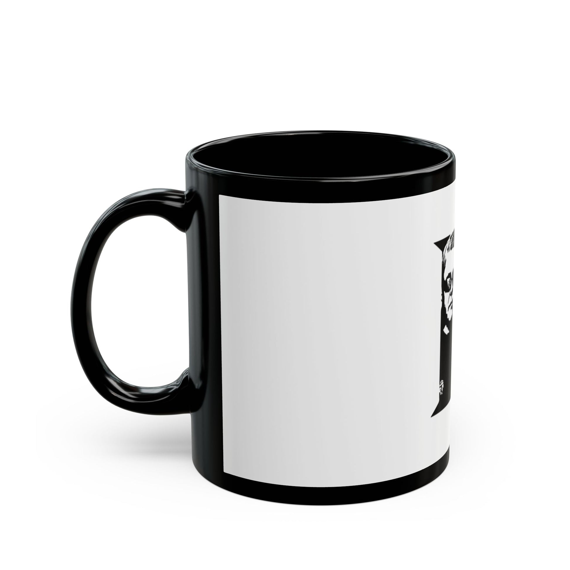 Black & White Portrait Black Mug (11oz, 15oz) - snazzymerch