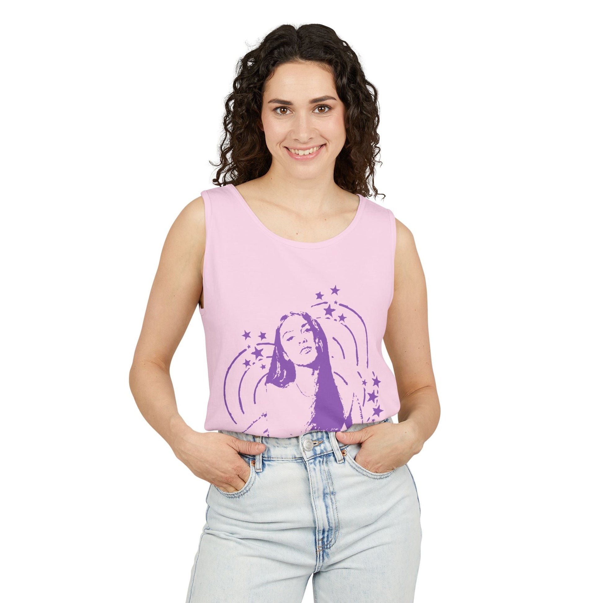 Olivia Rodrigo Star Portrait-Dyed Tank Top Printify