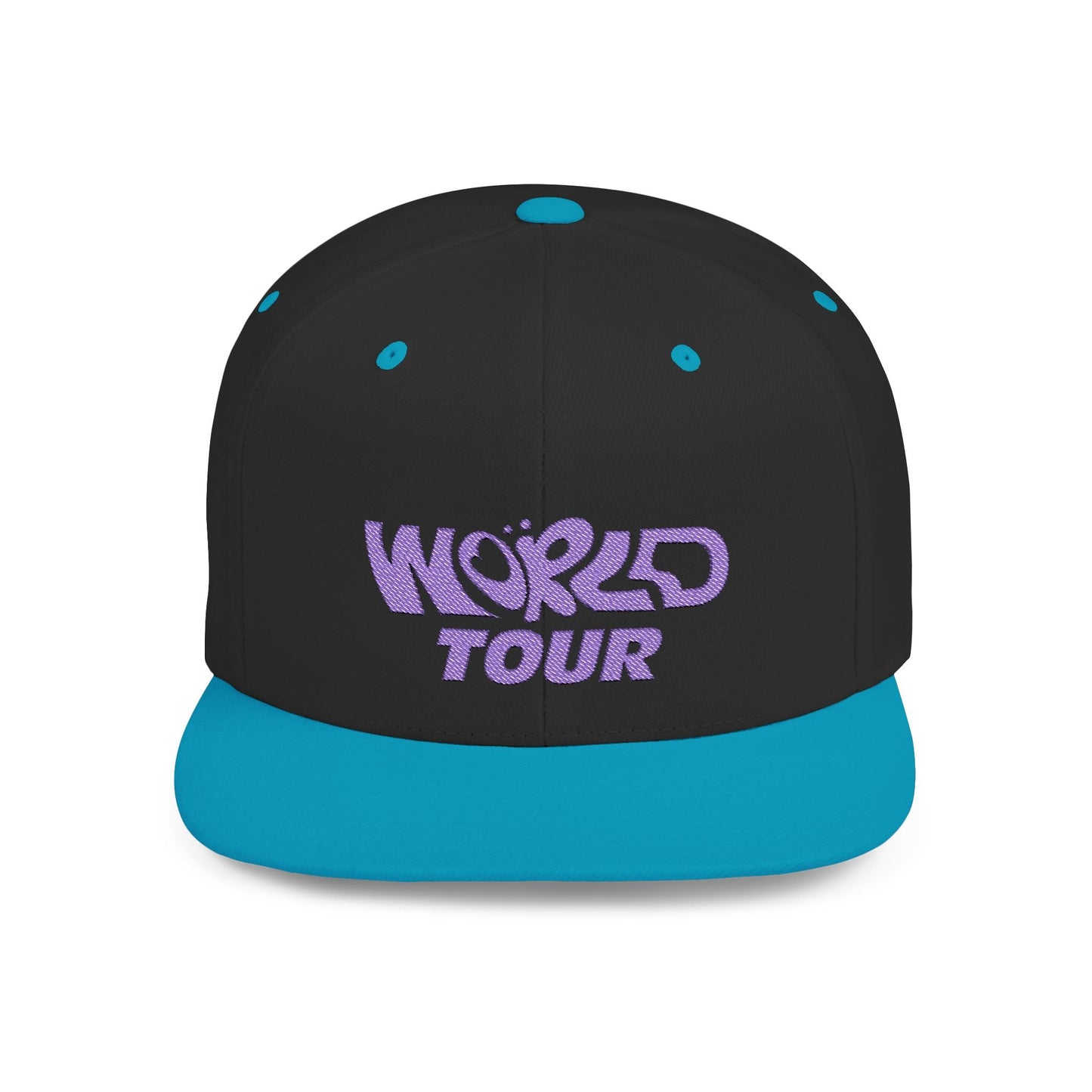 World Tour Bubble Letter- Flat Bill Snapback Printify