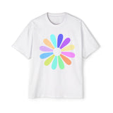 Rainbow Bloom Positivity Men's Heavy Oversized Tee - snazzymerch