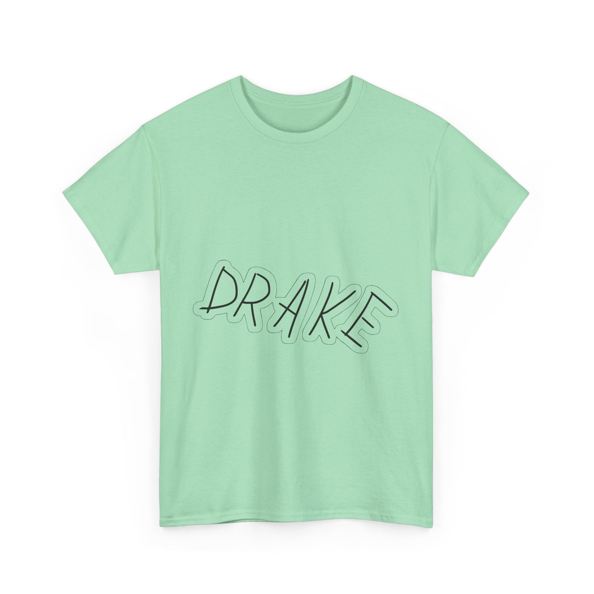 Dra-ke Graffiti Script Heavy Cotton Tee Printify