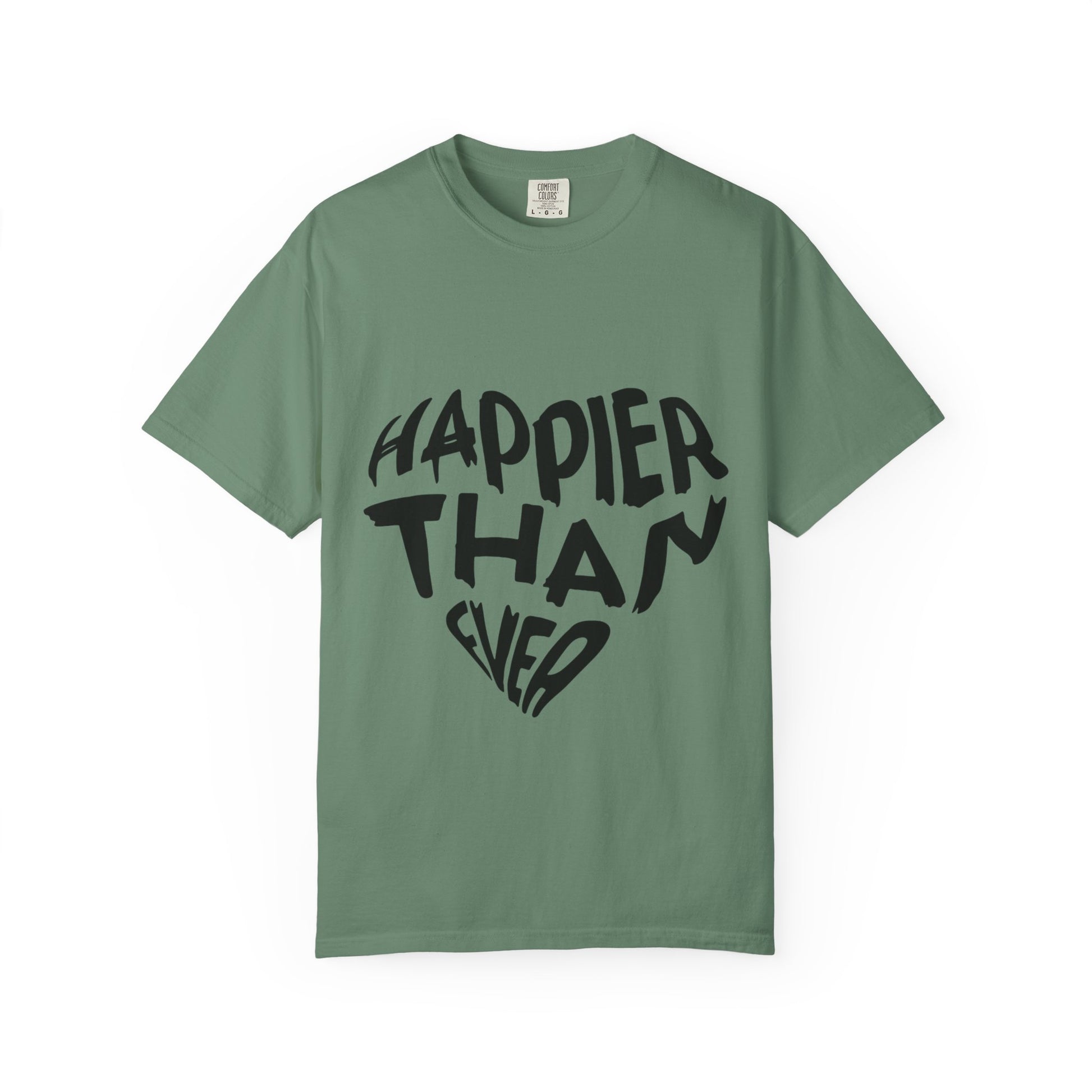 Billie Eilish Inspired Dyed T-shirt – Happier Heart Lettering Edition Printify