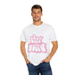 Retro Pink “Stay Weird” Typography Unisex Garment-Dyed T-shirt - snazzymerch