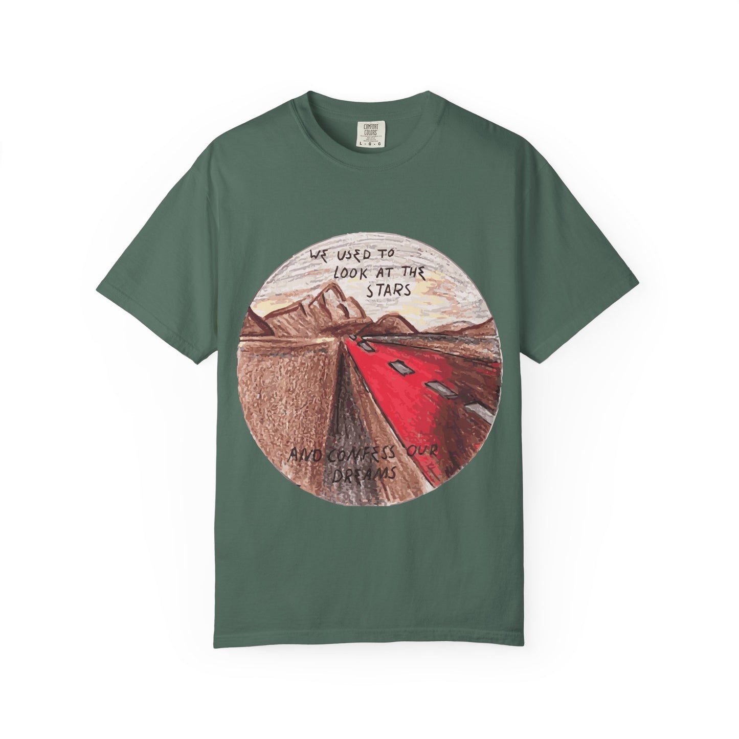 Hand-Drawn Desert Unisex Garment-Dyed T-shirt - snazzymerch