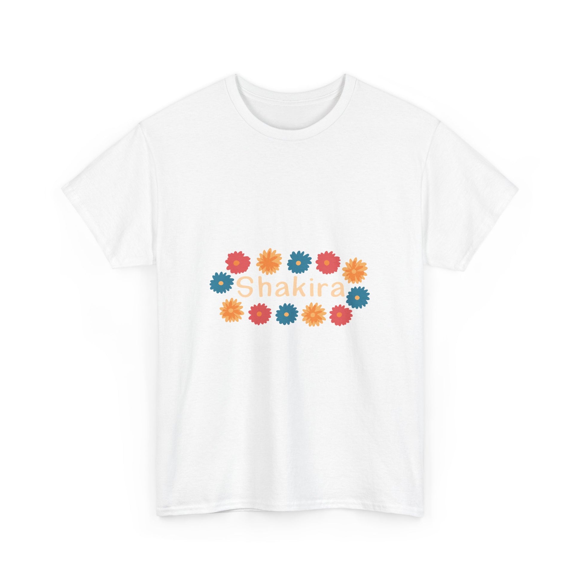 Retro Floral Groove Unisex Heavy cotton tee Printify