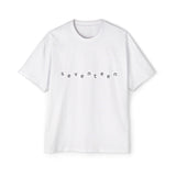 Minimal White Orbit Men's Heavy Oversized Tee - snazzymerch
