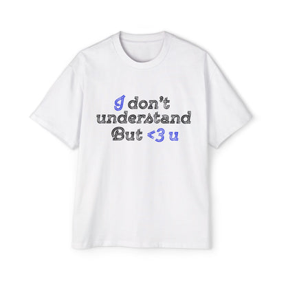 I <3 U Blue Type Men's Heavy Oversized Tee - snazzymerch