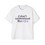 I <3 U Blue Type Men's Heavy Oversized Tee - snazzymerch