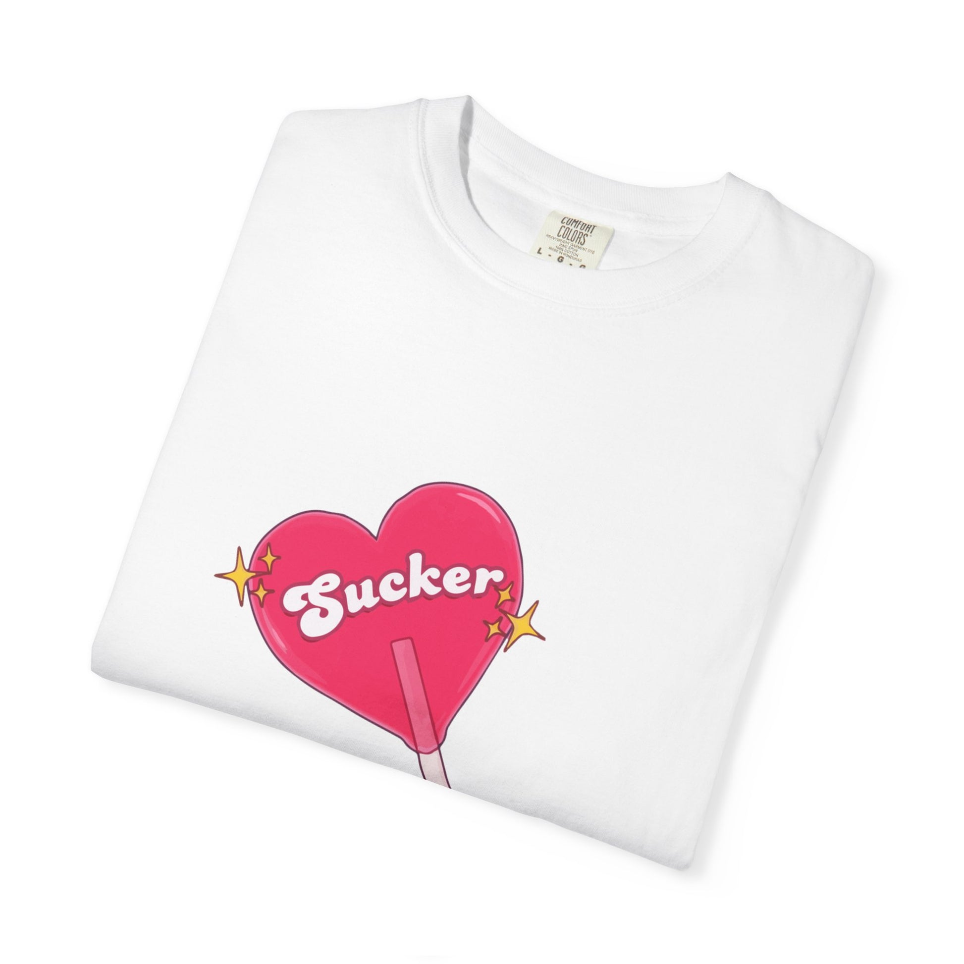 Pink Heart Lollipop Unisex Garment-Dyed T-shirt - snazzymerch