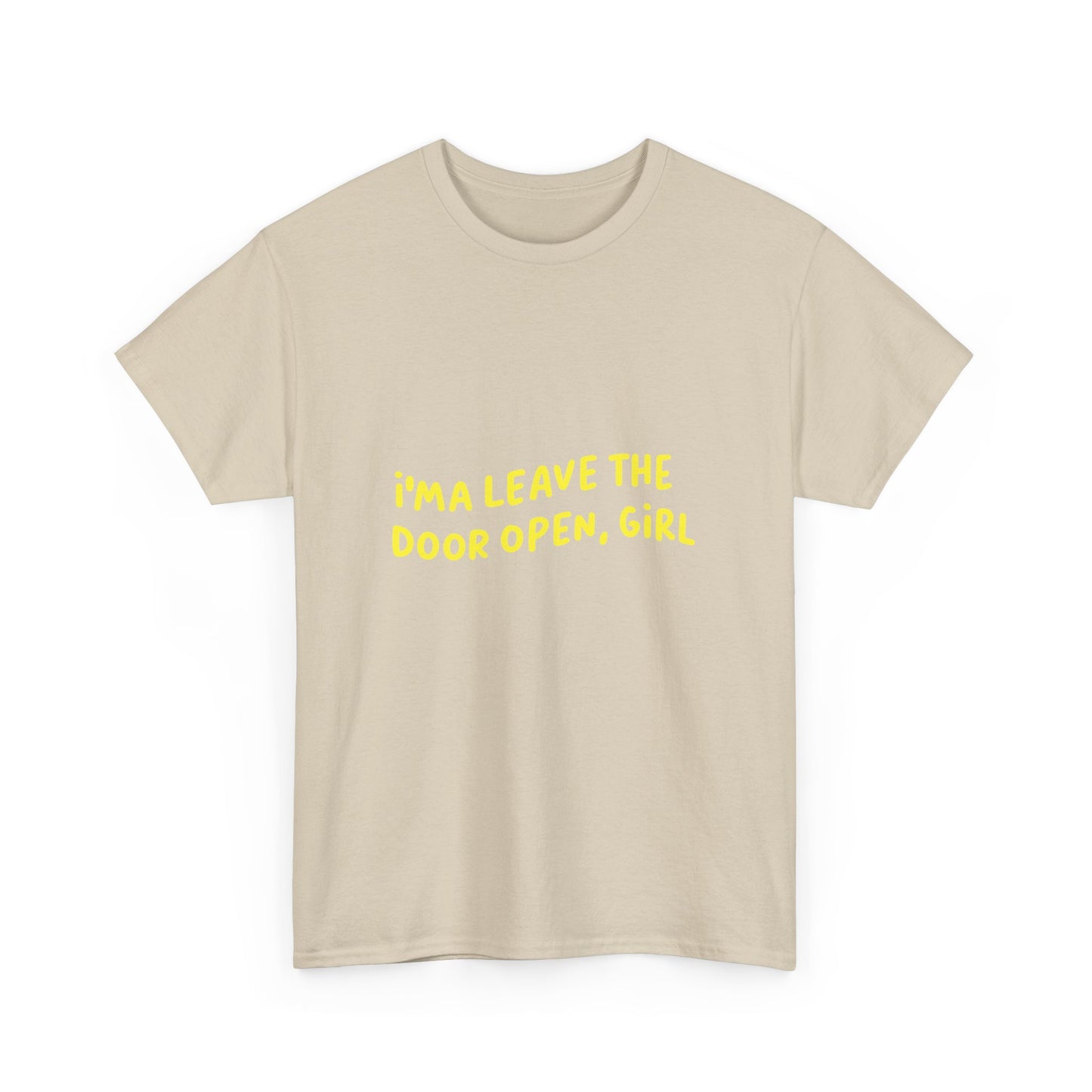 Open Vibes Yellow Script Unisex Heavy cotton Tee Printify