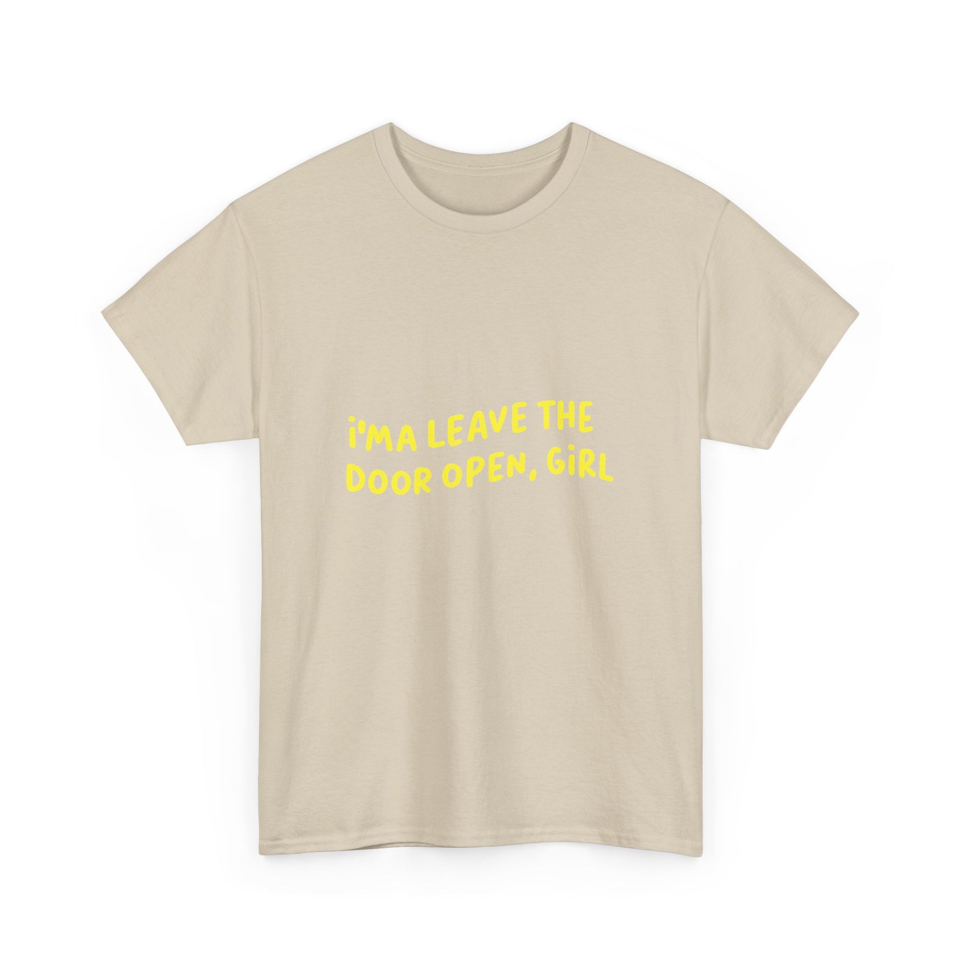 Open Vibes Yellow Script Unisex Heavy cotton Tee Printify