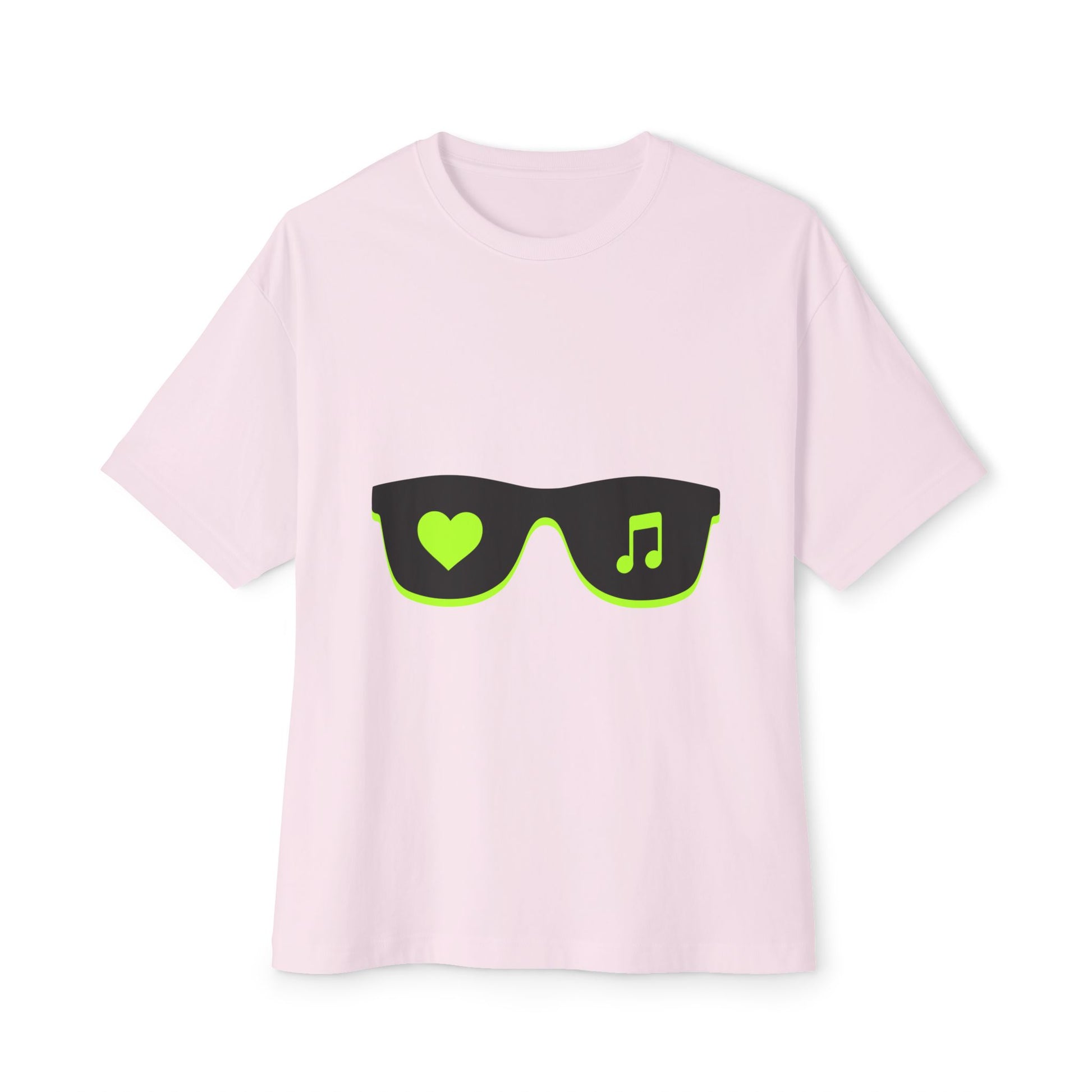 Neon Love Notes Unisex Oversized Boxy tee Printify