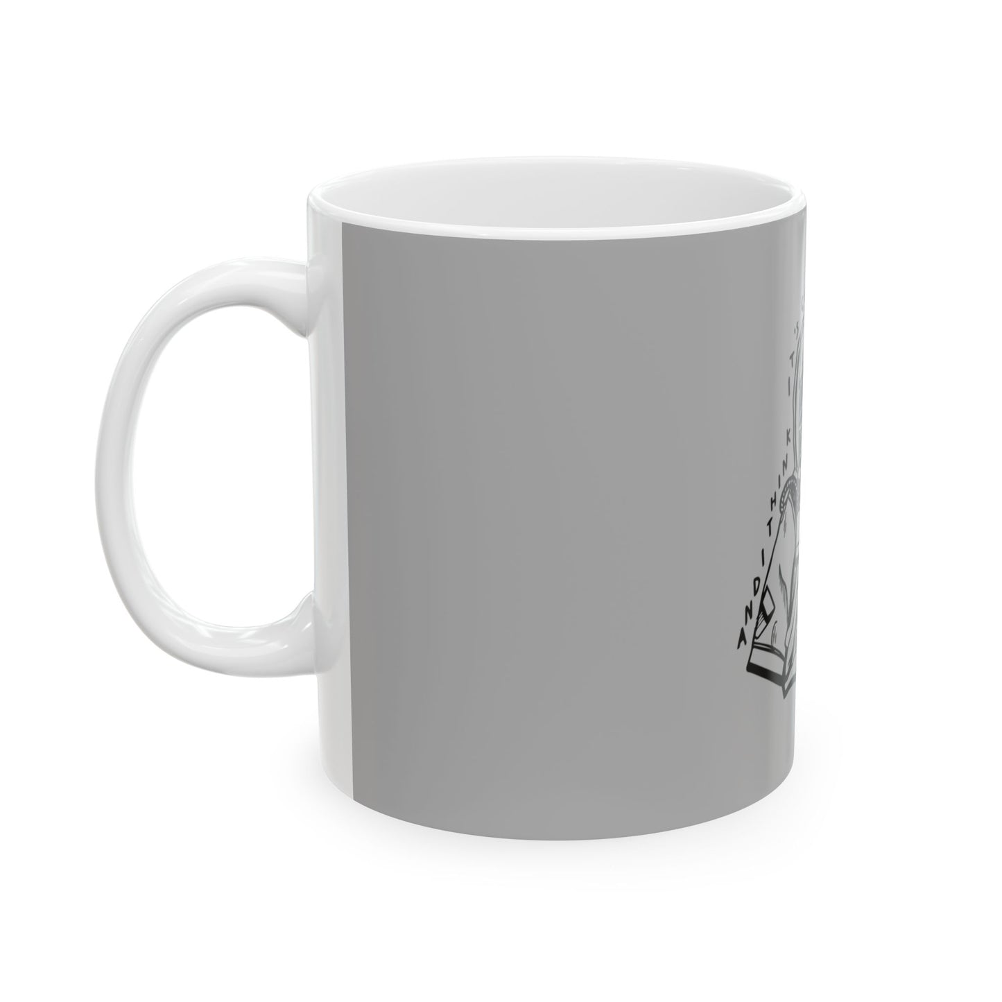 Outline Face Design Ceramic Mug, (11oz, 15oz) - snazzymerch