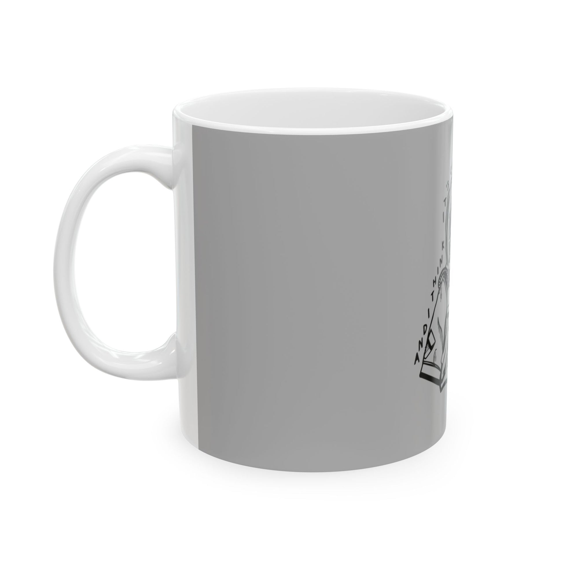 Outline Face Design Ceramic Mug, (11oz, 15oz) - snazzymerch