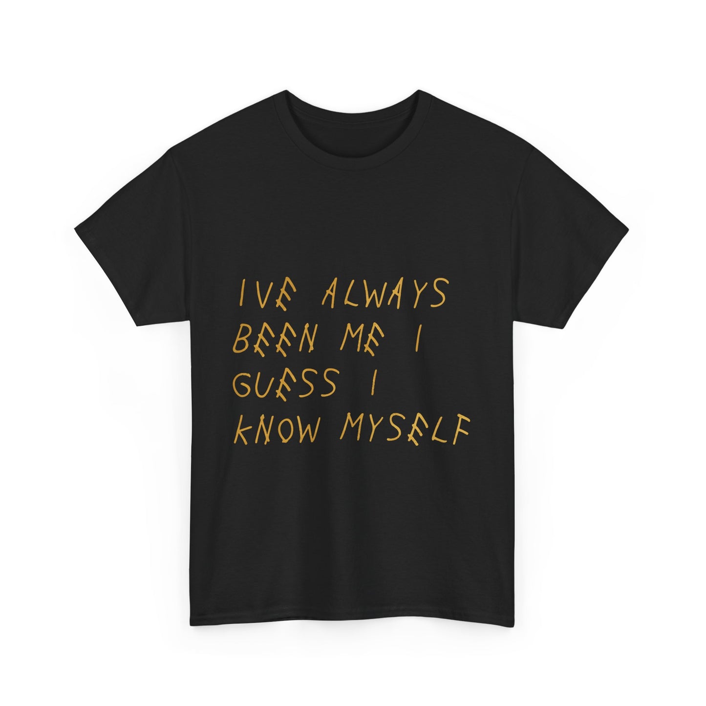Know Myself Lyric Script Heavy Cotton Tee Printify