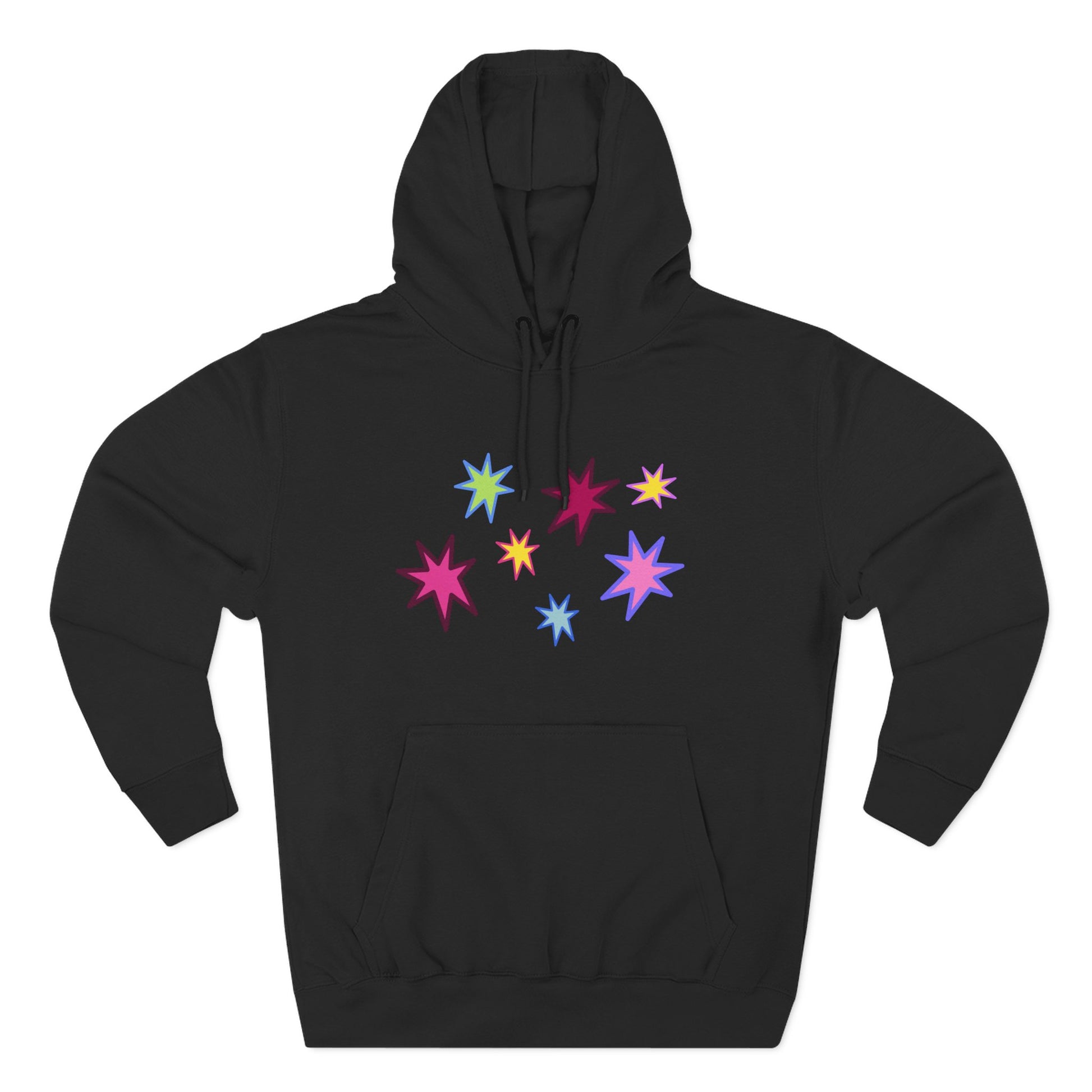 Rainbow Spark Burst Three-Panel Fleece Hoodie - snazzymerch