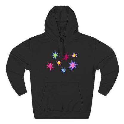 Rainbow Spark Burst Three-Panel Fleece Hoodie - snazzymerch