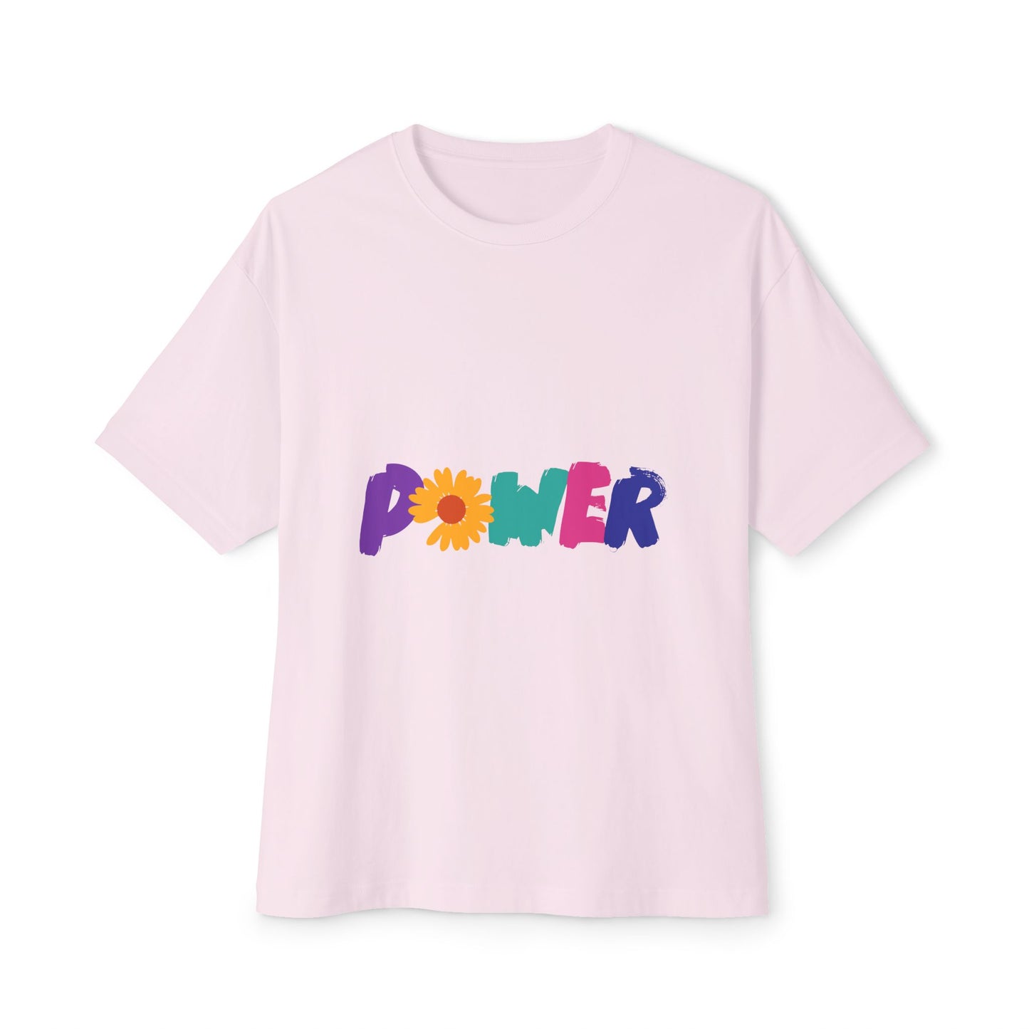 Retro Flower Power Color Pop Unisex Oversized Boxy Tee - snazzymerch