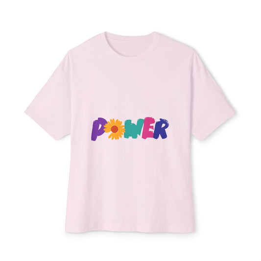 Retro Flower Power Color Pop Unisex Oversized Boxy Tee - snazzymerch