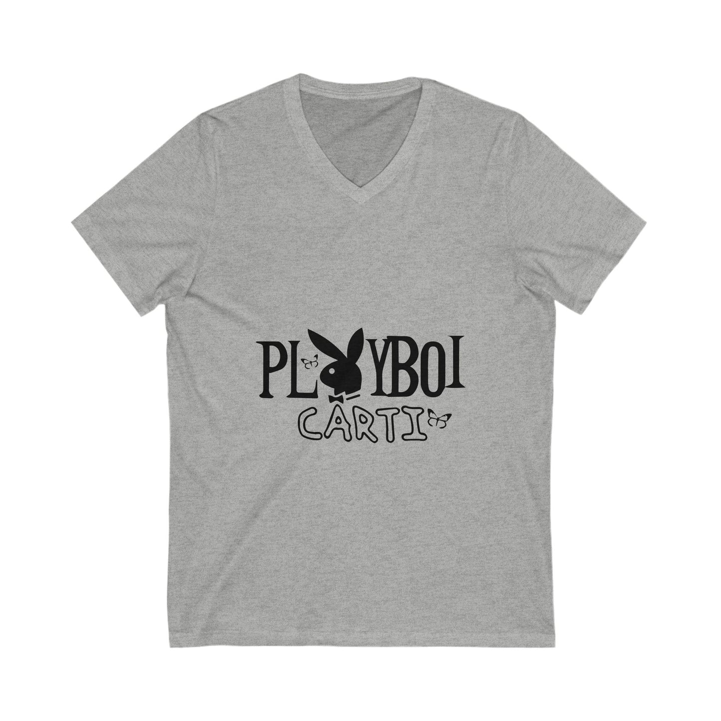 Minimal Black Wordmark Unisex Jersey Short Sleeve V-Neck Tee - snazzymerch