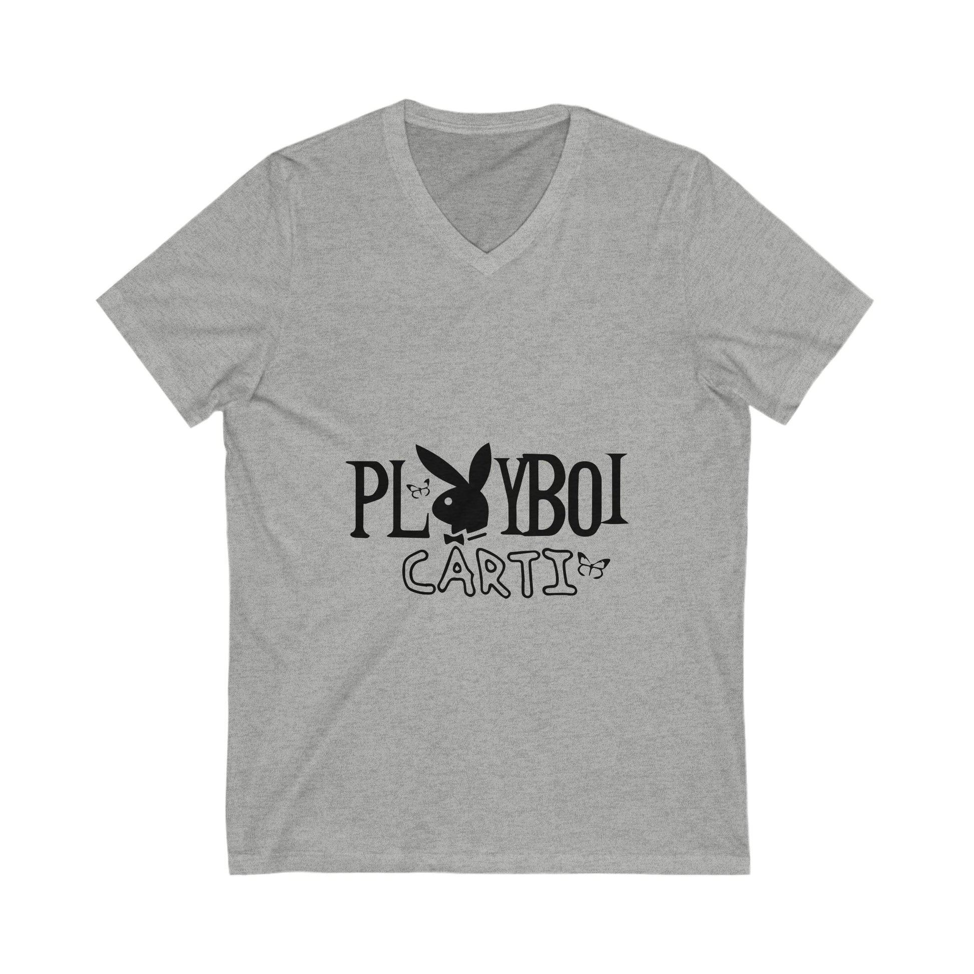 Minimal Black Wordmark Unisex Jersey Short Sleeve V-Neck Tee - snazzymerch