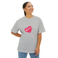 Pink Heart Lollipop Unisex Oversized Boxy Tee - snazzymerch