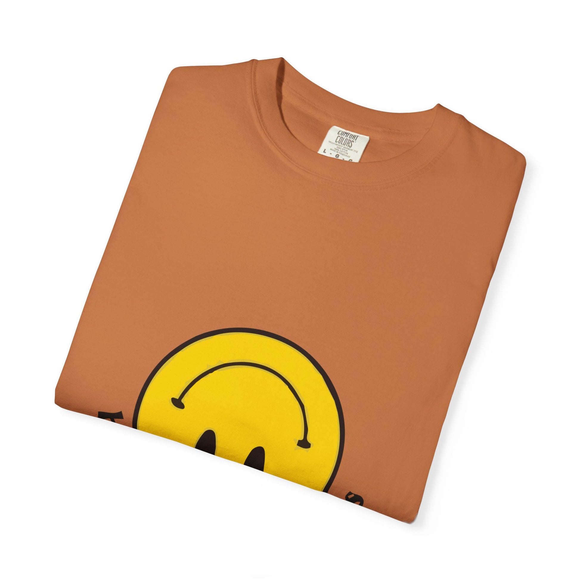 Yellow Smiley Unisex Garment-Dyed T-shirt - snazzymerch