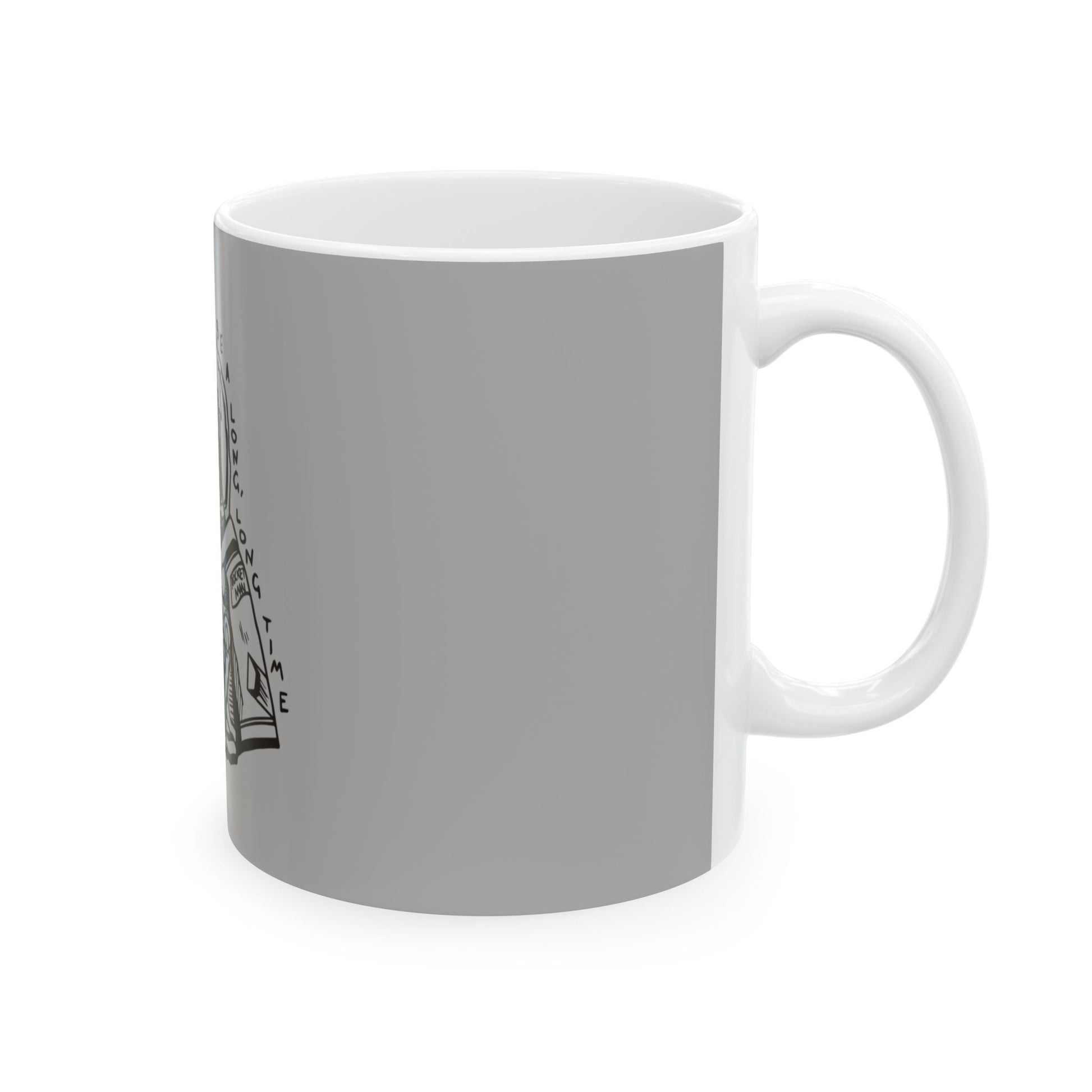 Outline Face Design Ceramic Mug, (11oz, 15oz) - snazzymerch
