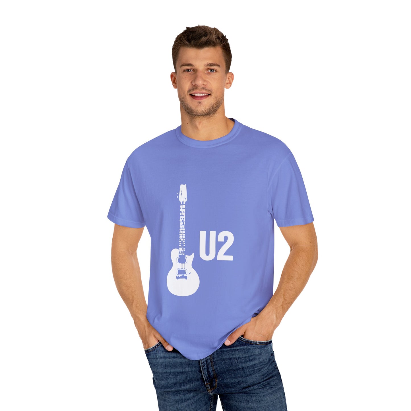 Minimal Guitar Logo Unisex Garment-Dyed T-shirt - snazzymerch