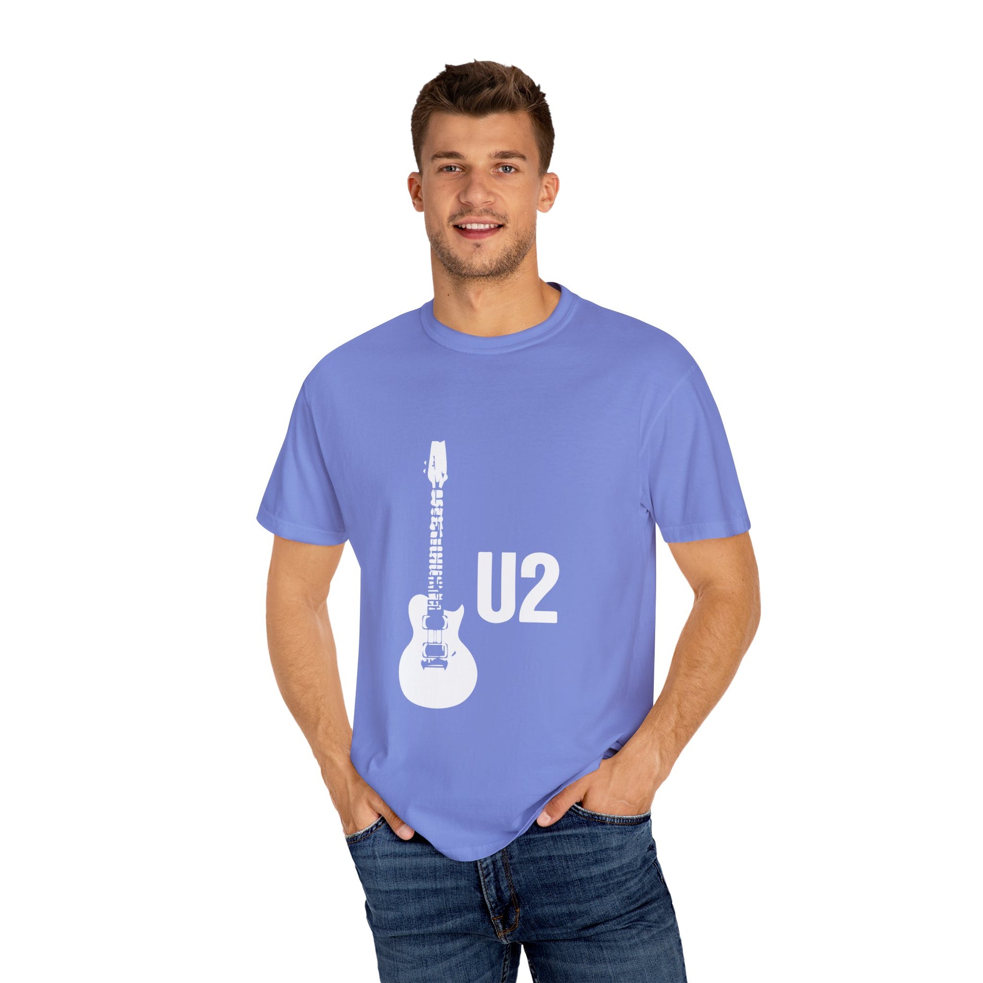 Minimal Guitar Logo Unisex Garment-Dyed T-shirt - snazzymerch