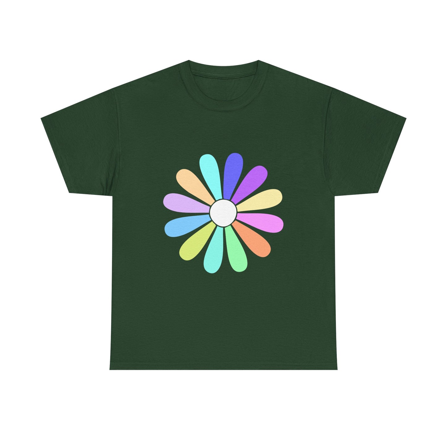 Rainbow Bloom Positivity Unisex Heavy Cotton Tee - snazzymerch