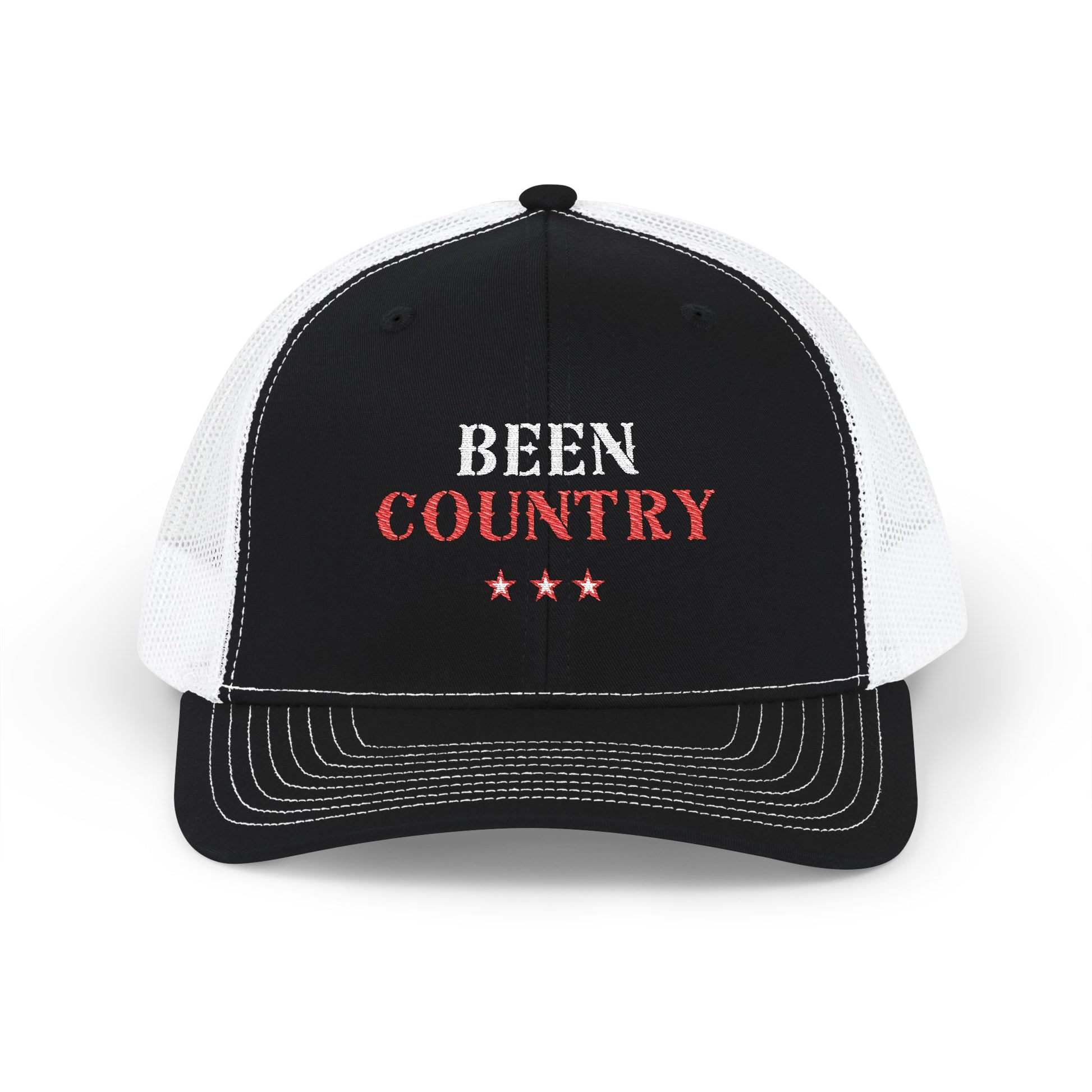 Red Country Western Star Snapback Trucker Cap (Embroidery) - snazzymerch