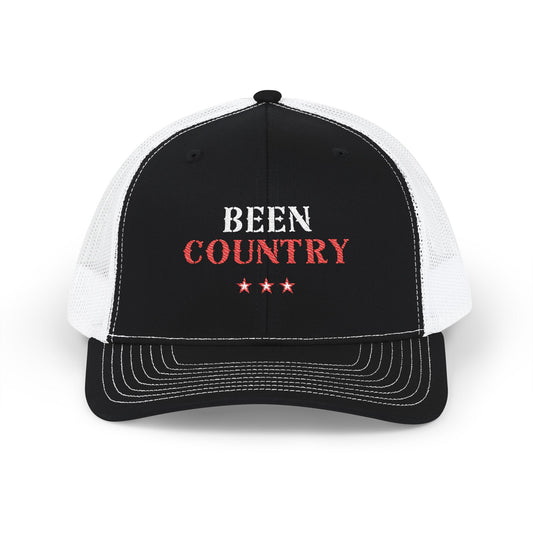 Red Country Western Star Snapback Trucker Cap (Embroidery) - snazzymerch
