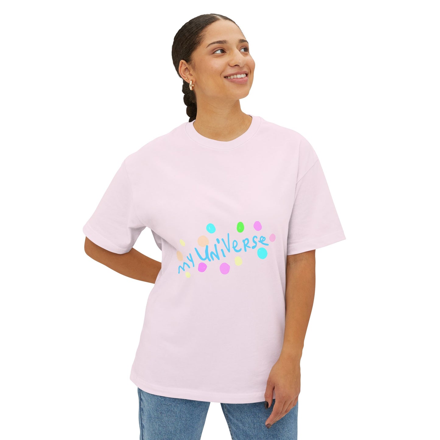 Pastel Universe Unisex Oversized Boxy Tee Printify