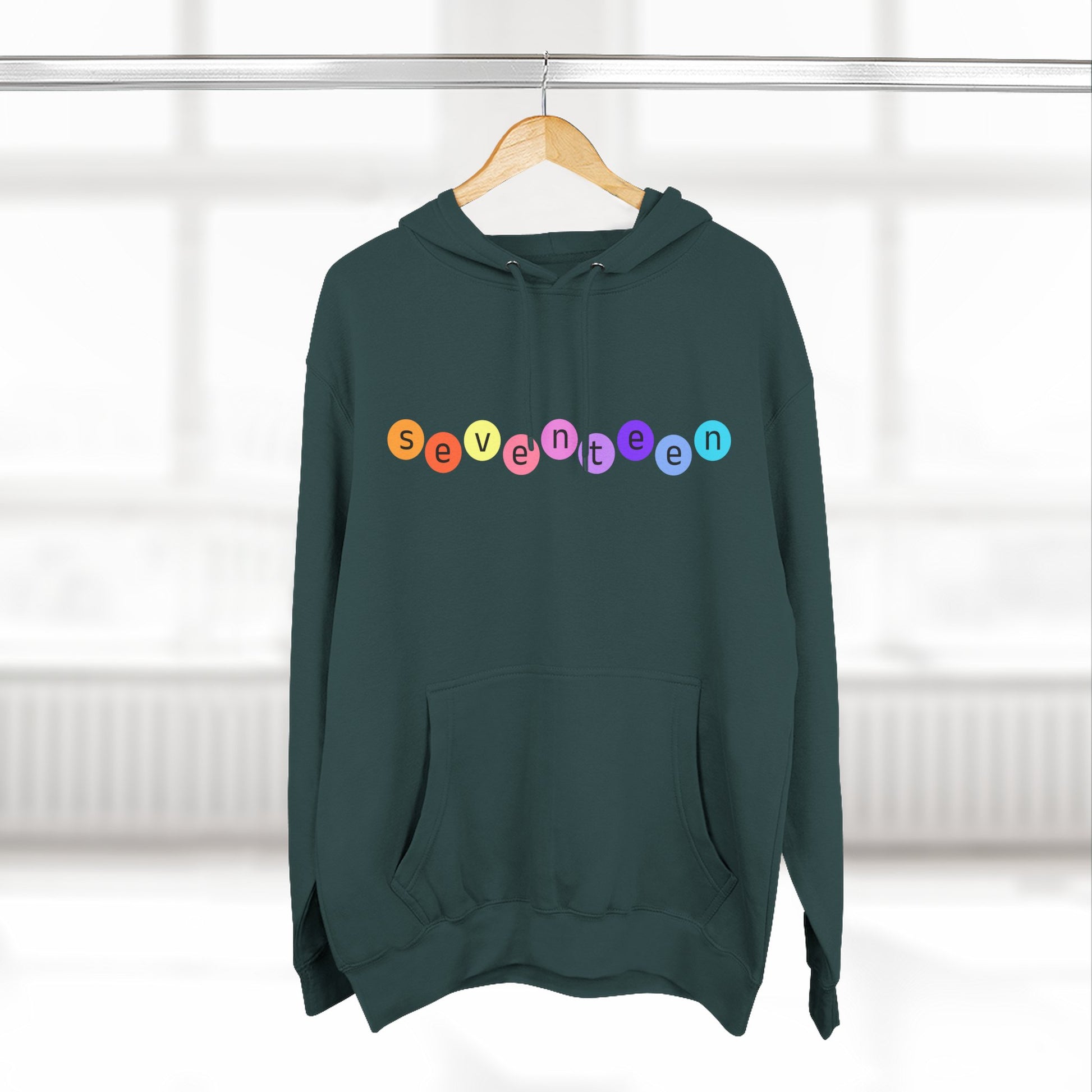 Color Pop Seventeen Three-Panel Fleece Hoodie - snazzymerch