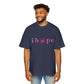 Pink Hope Smile Men's Heavy Oversized Tee - snazzymerch