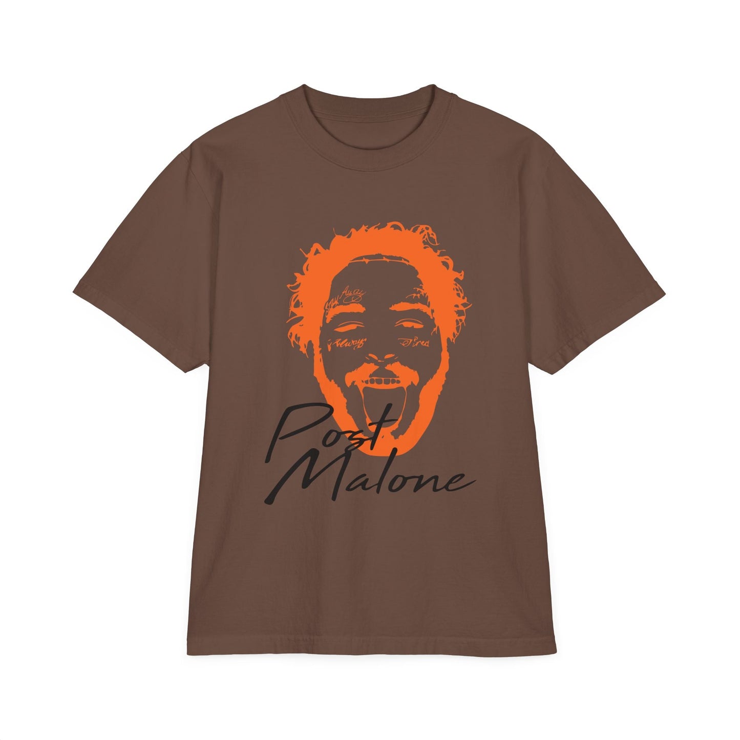 Unisex Garment-Dyed Drop-Shoulder T-Shirt – Post Malone Name Design with Picture Printify
