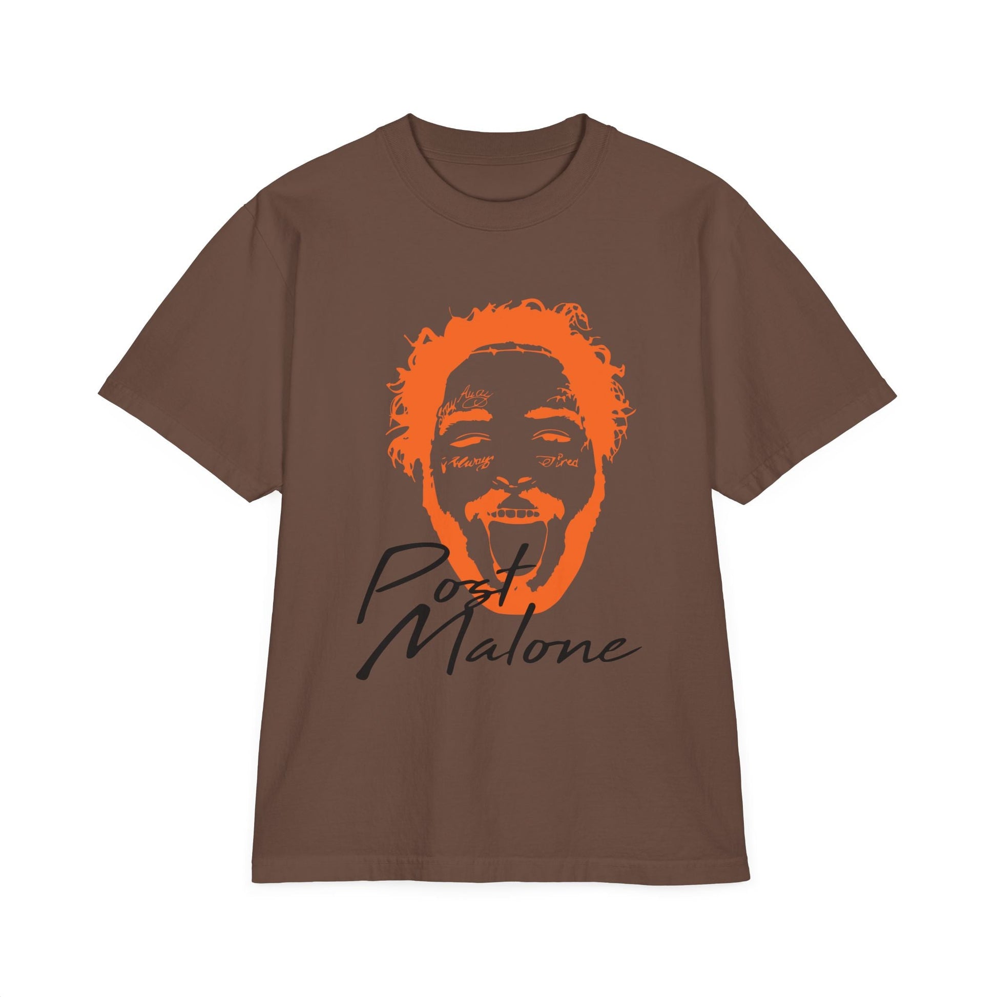 Unisex Garment-Dyed Drop-Shoulder T-Shirt – Post Malone Name Design with Picture Printify