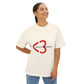 Minimal Heart Symbol Unisex oversized Boxy Tee - snazzymerch