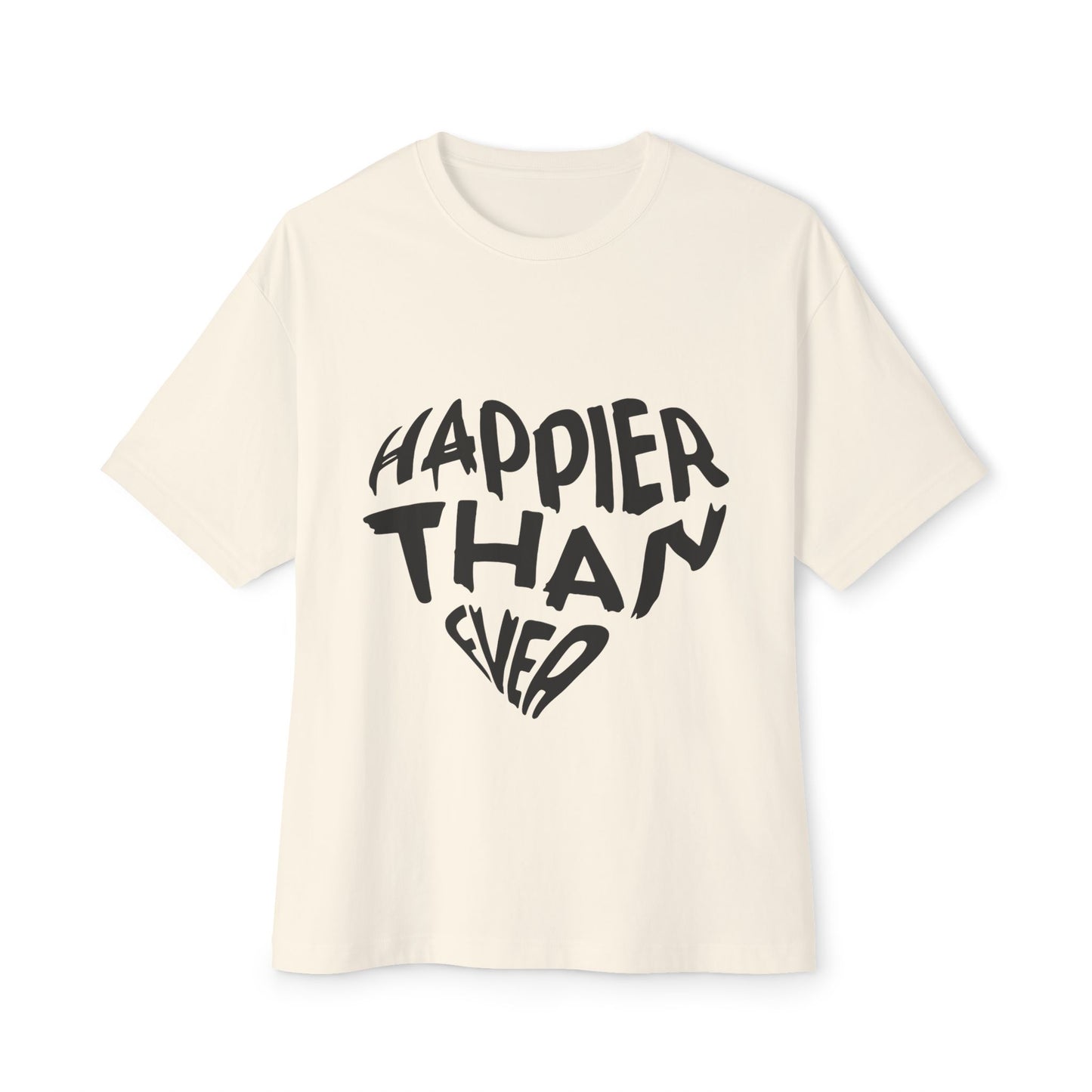 Billie Eilish Inspired Oversized T-Shirt – Happier Heart Lettering Edition Printify