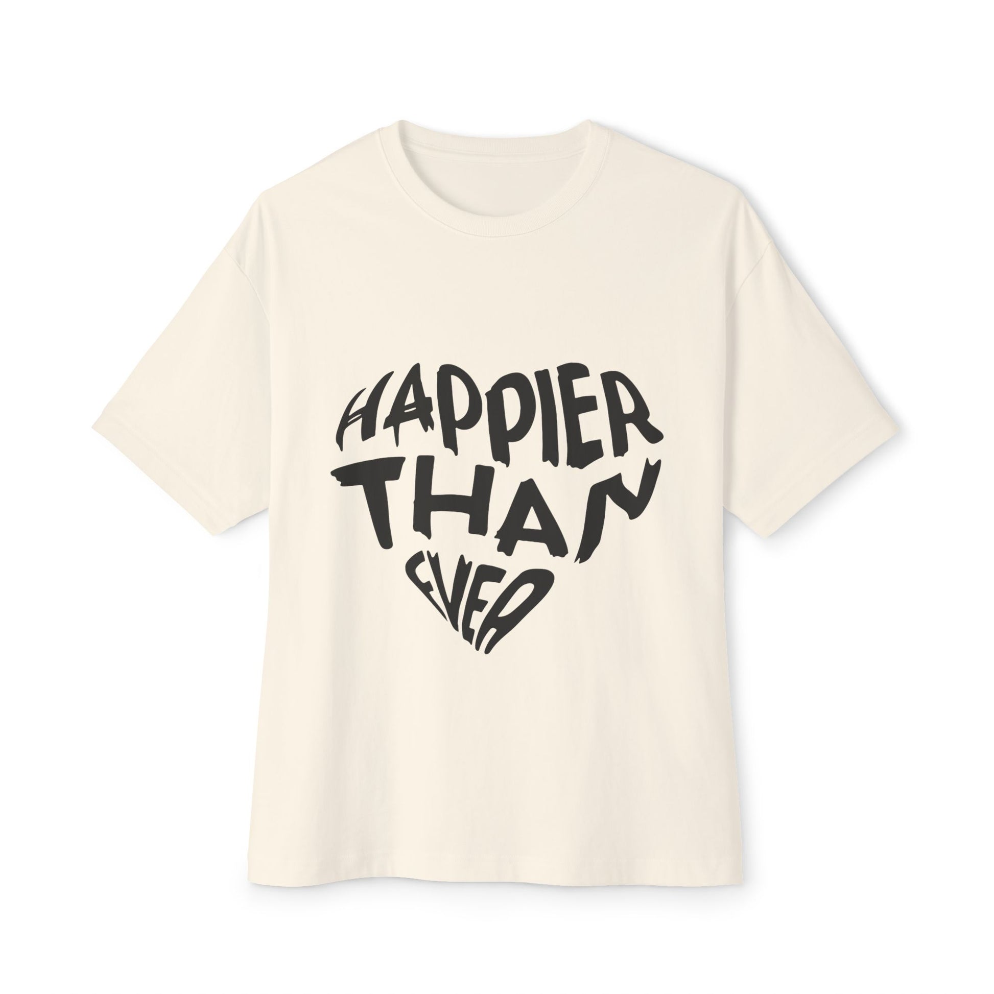Billie Eilish Inspired Oversized T-Shirt – Happier Heart Lettering Edition Printify