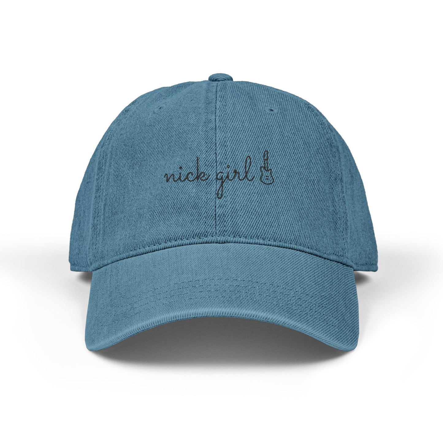 Retro Font Denim Hat (Embroidery) - snazzymerch