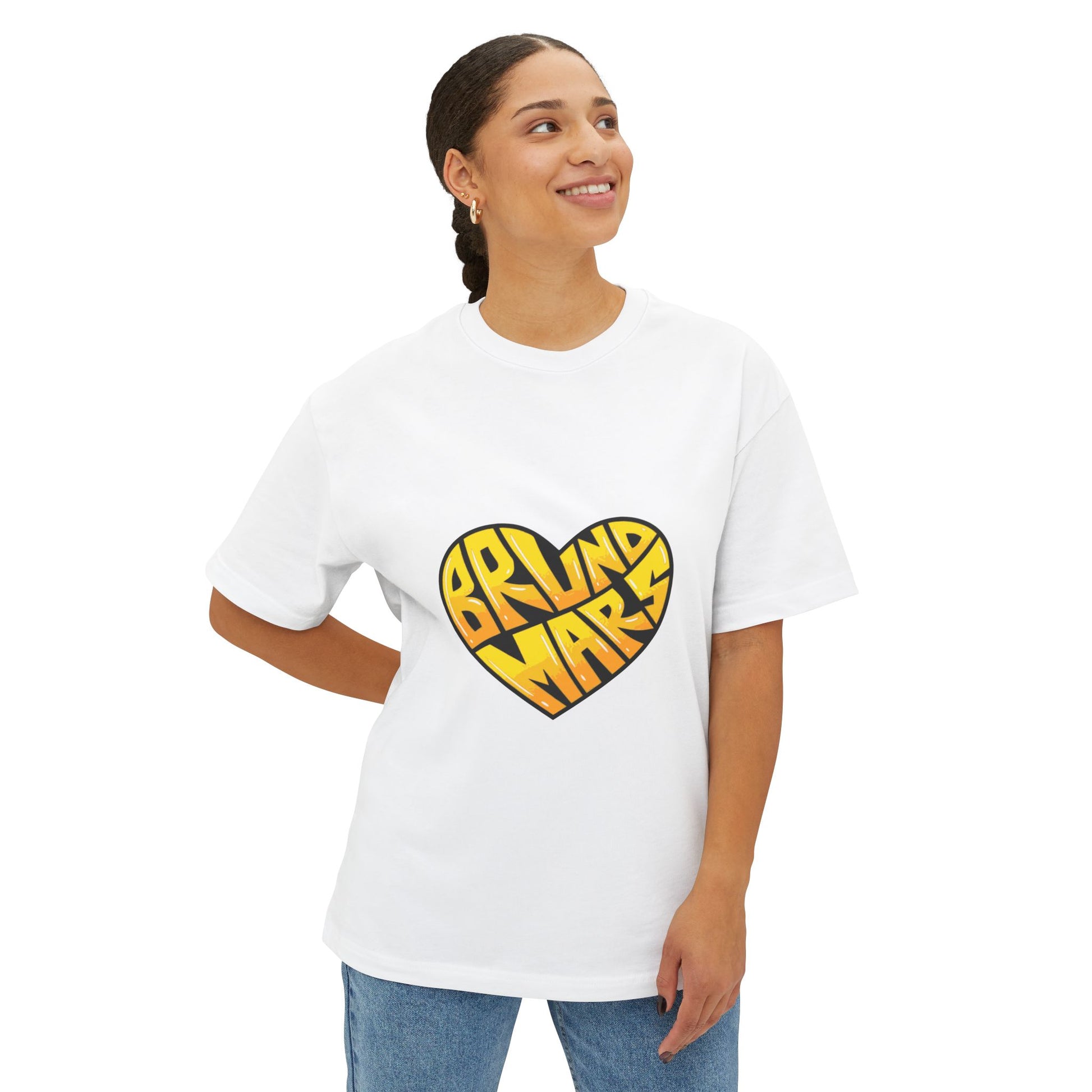 Loud Love Retro Heart Unisex Oversized Boxy Tee Printify